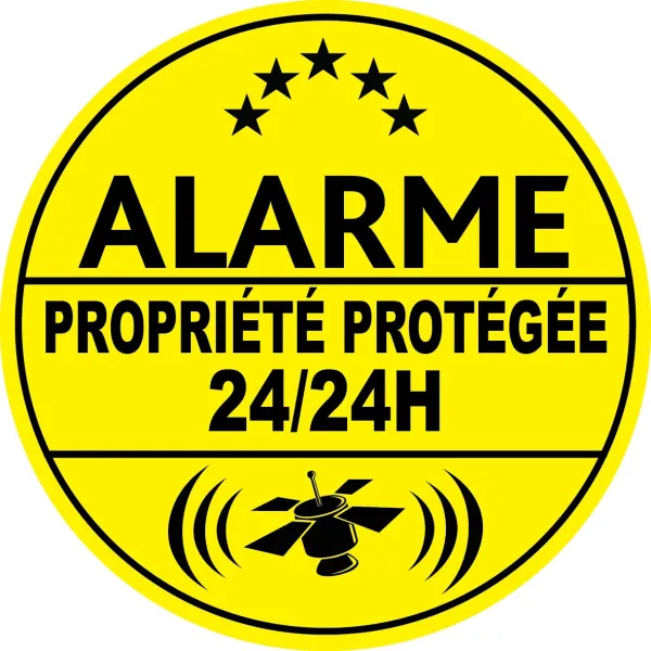 Alarme propriété protégé 24h24 (lot de 10p)-Autocollant de dissuasion-Panneaux Signalétiques