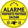 Alarme propriété protégé 24h24 (lot de 10p)-Autocollant de dissuasion-Panneaux Signalétiques