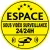 Espace sous vidéo surveillance 24h24 (lot de 10p)-Autocollant de dissuasion-Panneaux Signalétiques