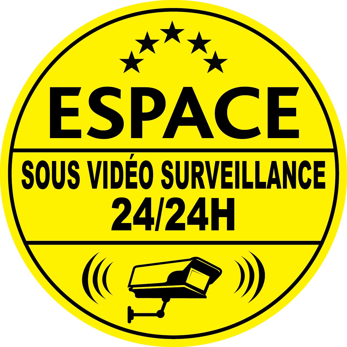 adhésif Espace sous vidéo surveillance 24h24
