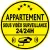 Appartement sous vidéo surveillance 24h24 (lot de 10p)-Autocollant de dissuasion-Panneaux Signalétiques