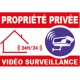 Panneau propiété privée vidéo surveillance