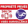 Panneau propriété privée vidéo surveillance 24h/24-Panneau vidéo surveillance-Panneaux Signalétiques
