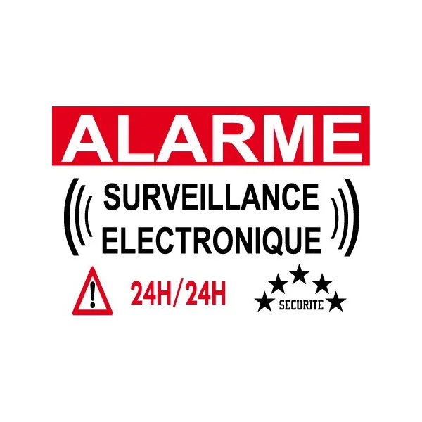 Adhésif "Alarme surveillance électronique" 150x100mm-Autocollant de dissuasion-Panneaux Signalétiques