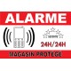 Adhésif "Alarme magasin protégé" 300x200mm