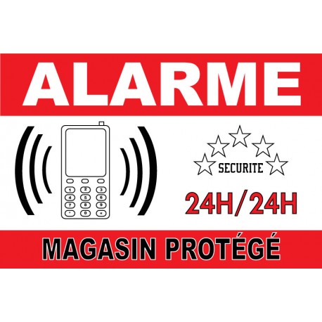 Adhésif "Alarme magasin protégé" 300x200mm