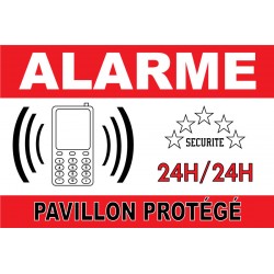 Adhésif "Alarme pavillon protégé" 300x200mm