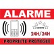 Adhésif "Alarme propriété protégé" 300x200mm