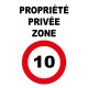 Panneau propriété privée zone 10km/h