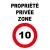 Panneau propriété privée zone 10km/h-Panneau attention Danger-Panneaux Signalétiques