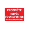Propriété privée défense d'entrer sous peine de procès-verbal-Panneau propriété privée-Panneaux Signalétiques