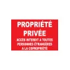 Propriété privée accès interdit à toutes personnes étrangères à la copropriété-Panneau propriété privée-Panneaux Signalétiques