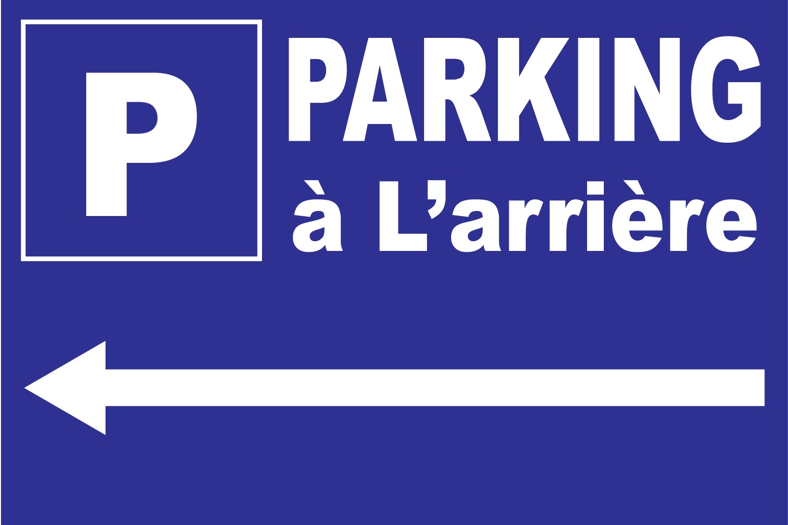 Panneau parking a gauche