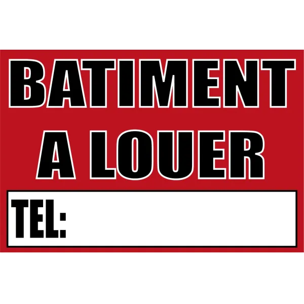 Pancarte Batiment à louer 600x400mm.-Panneau immobilier-Panneaux Signalétiques