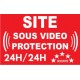 Adhésif de dissuasion 100x70mm "site sous vidéo protection"