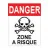 Panneau "Danger zone à risques"-Panneau attention Danger-Panneaux Signalétiques