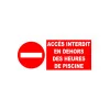 Panneau Accès interdit en dehors des heures de piscine-Panneau piscine-Panneaux Signalétiques