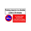Panneau réservé à la clientèle "stationnement limité à 30 minutes"-Panneau parking-Panneaux Signalétiques