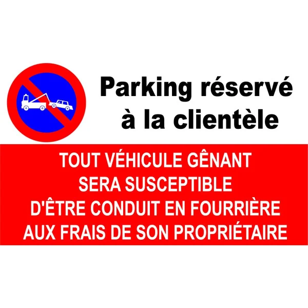 Panneau réservé à la clientèle avec picto-Panneau parking-Panneaux Signalétiques