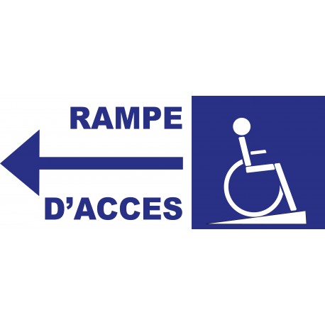 Panneau rampe accés handicapé à gauche