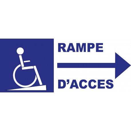 Panneau rampe accés handicapé à gauche