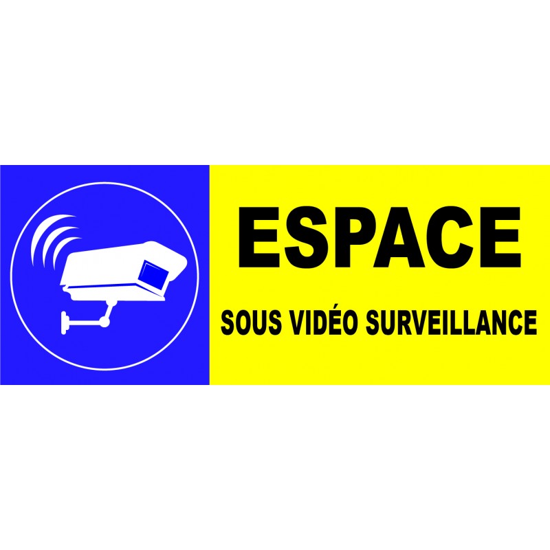 Q0116 Plaque de porte Espace sous vidéo surveillance 170 x 50mm 