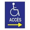 Panneau accès à droite handicapé-Panneau handicapé - PMR-Panneaux Signalétiques