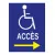 Panneau accès à droite handicapé-Panneau handicapé - PMR-Panneaux Signalétiques
