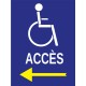 Panneau accès à droite handicapé