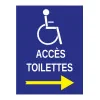 Panneau accès toilettes handicapé à droite-Panneau handicapé - PMR-Panneaux Signalétiques