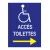 Panneau accès toilettes handicapé à droite-Panneau handicapé - PMR-Panneaux Signalétiques