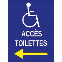 Panneau accès toilettes handicapé à gauche