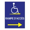 Panneau rampe d'accès à droite handicapé-Panneau handicapé - PMR-Panneaux Signalétiques