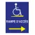 Panneau rampe d'accès à droite handicapé-Panneau handicapé - PMR-Panneaux Signalétiques