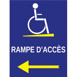 Panneau rampe d'accès à droite handicapé