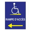 Panneau rampe d'accès à gauche handicapé-Panneau handicapé - PMR-Panneaux Signalétiques