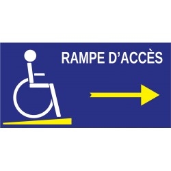 Panneau rampe d'accès à gauche handicapé