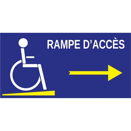 Panneau rampe d'accès à gauche handicapé