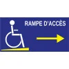 Panneau rampe d'accès à droite PMR-Panneau handicapé - PMR-Panneaux Signalétiques