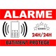 Adhésif "Alarme batiment protegé" 300x200mm