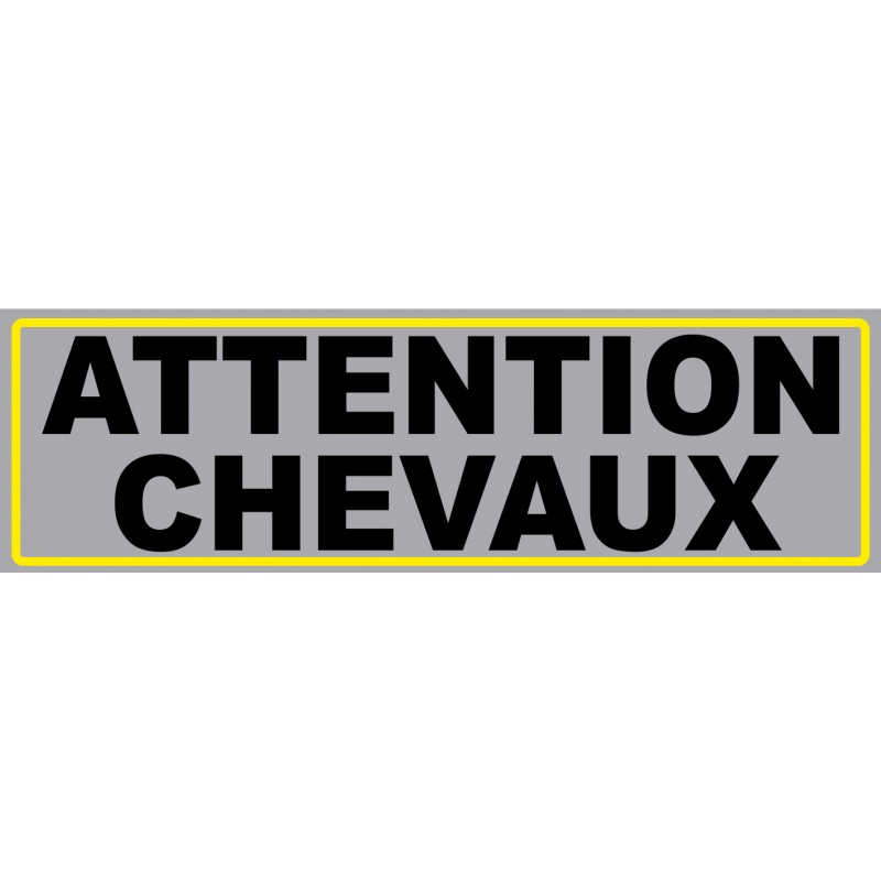 Adhésif attention Chevaux