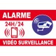Alarme vidéo surveillance avec logo téléphone