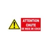 Panneau danger attention chutes de noix de coco-Panneau attention Danger-Panneaux Signalétiques