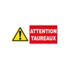 Panneau danger attention taureaux-Panneau attention Danger-Panneaux Signalétiques