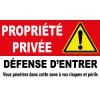 Propriété privée défense d'entrer vous pénétrez dans cette zone à vos risques et périls-Panneau propriété privée--