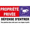 Propriété privée défense d'entrer-Panneau propriété privée-Panneaux Signalétiques