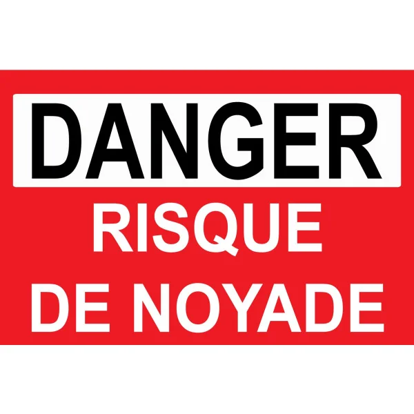 Danger risque de noyade-Panneau attention Danger-Panneaux Signalétiques