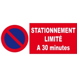 Panneau stationnement limité à 30 minutes