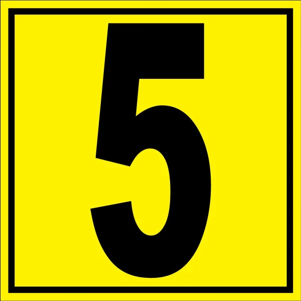 Panneau signalétique pour entrepôt chiffre 5-Signalétique entrepôt-Panneaux Signalétiques