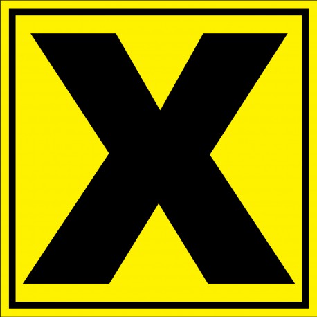 Panneau signalétique pour entrepôt "lettre X"